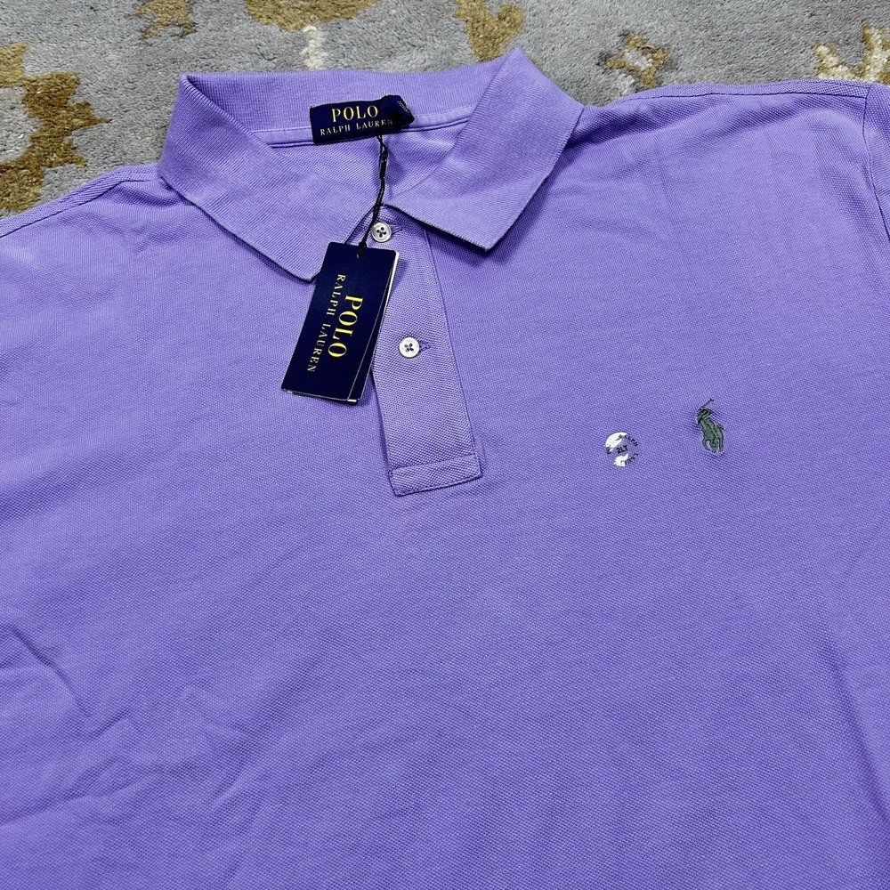 Polo Ralph Lauren Shirt Men's XXL Tall Classic Fit Short Sleeve Purple Pique